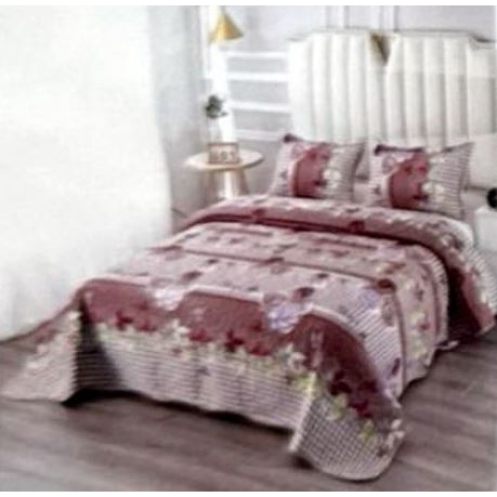 Cuvertura pentru pat dublu 3 piese din Bumbac Satinat 220x240 cm si 2 feţe de pernă, CVT-11