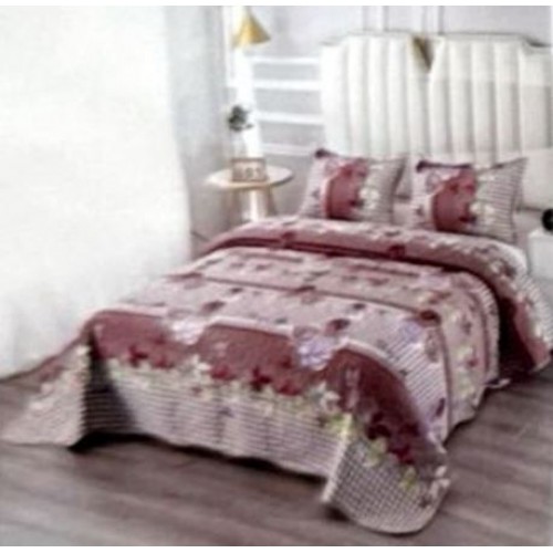Cuvertura pentru pat dublu 3 piese din Bumbac Satinat 220x240 cm si 2 feţe de pernă, CVT-11