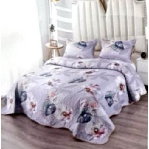 Cuvertura pentru pat dublu 3 piese din Bumbac Satinat 220x240 cm si 2 feţe de pernă, CVT-12