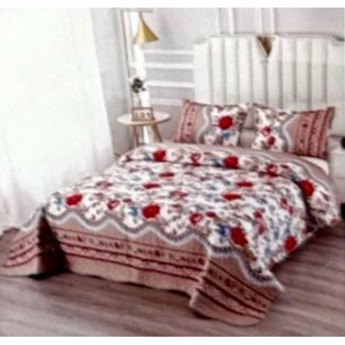 Cuvertura pentru pat dublu 3 piese din Bumbac Satinat 220x240 cm si 2 feţe de pernă, CVT-15