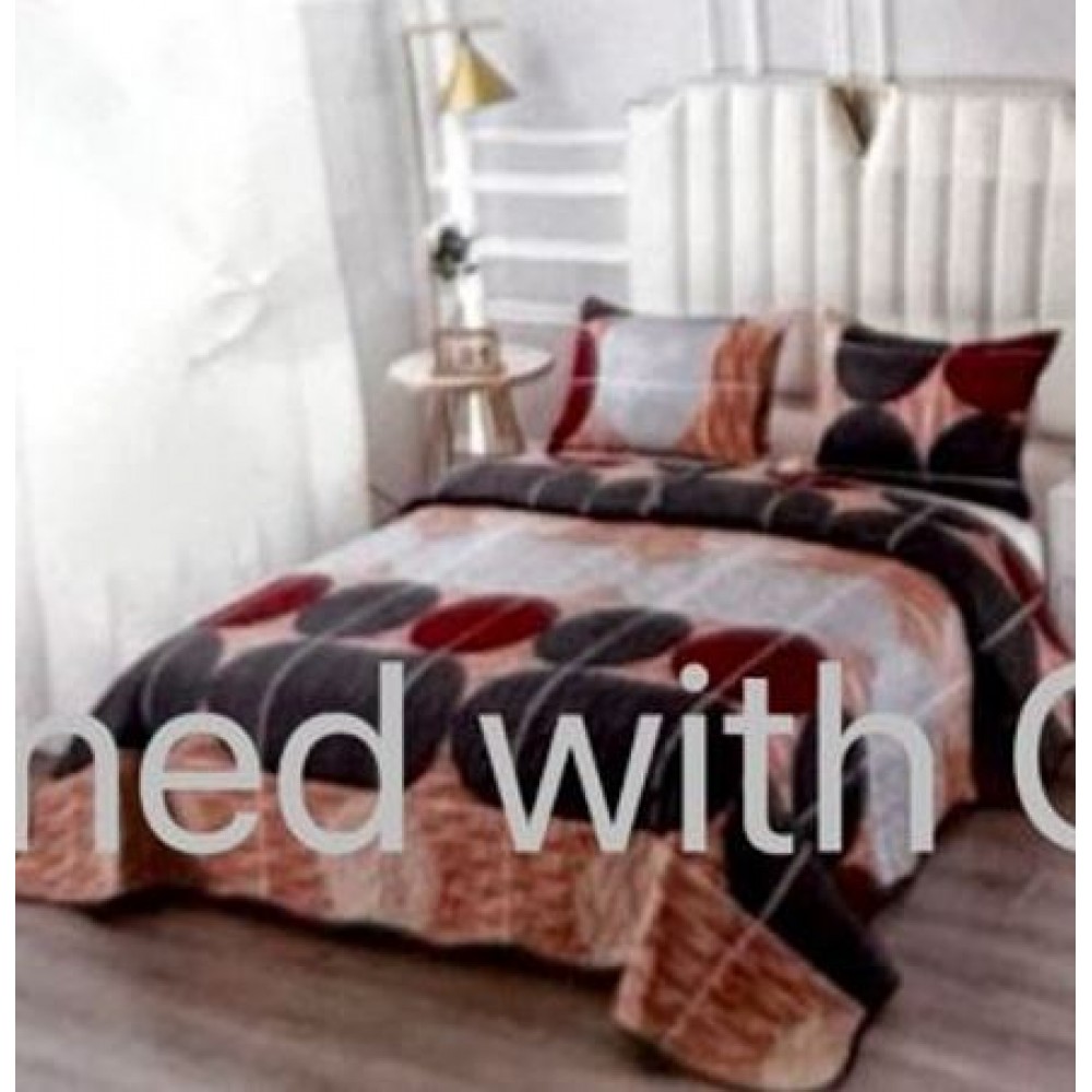 Cuvertura pentru pat dublu 3 piese din Bumbac Satinat 220x240 cm si 2 feţe de pernă, CVT-18