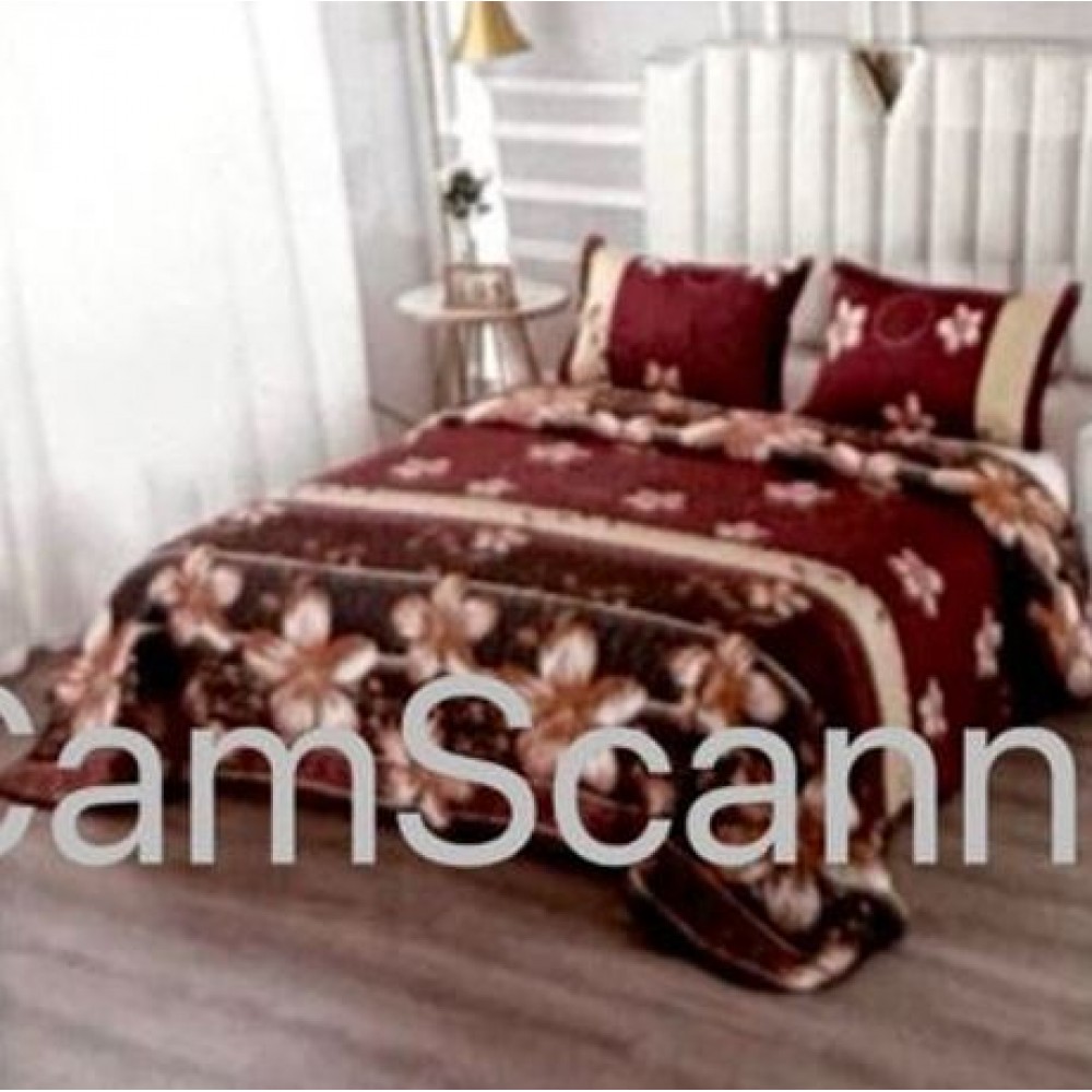 Cuvertura pentru pat dublu 3 piese din Bumbac Satinat 220x240 cm si 2 feţe de pernă, CVT-19