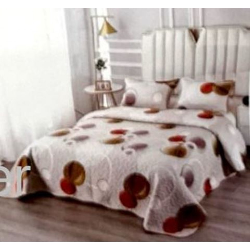 Cuvertura pentru pat dublu 3 piese din Bumbac Satinat 220x240 cm si 2 feţe de pernă, CVT-20