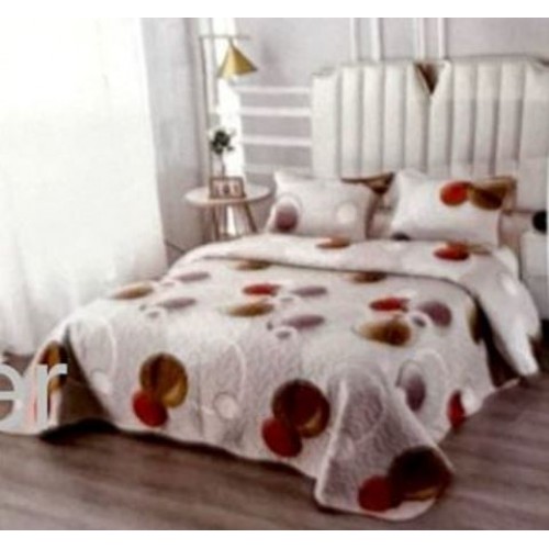Cuvertura pentru pat dublu 3 piese din Bumbac Satinat 220x240 cm si 2 feţe de pernă, CVT-20