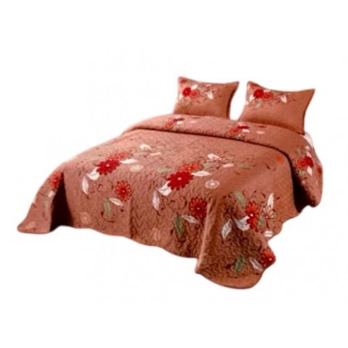 Cuvertura pentru pat dublu 3 piese din Bumbac Satinat 220x240 cm si 2 feţe de pernă, CVT-23