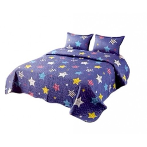 Cuvertura pentru pat dublu 3 piese din Bumbac Satinat 220x240 cm si 2 feţe de pernă, CVT-24