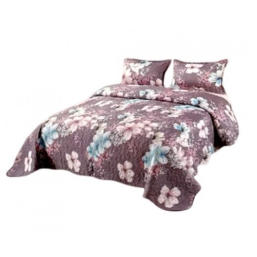 Cuvertura pentru pat dublu 3 piese din Bumbac Satinat 220x240 cm si 2 feţe de pernă, CVT-25
