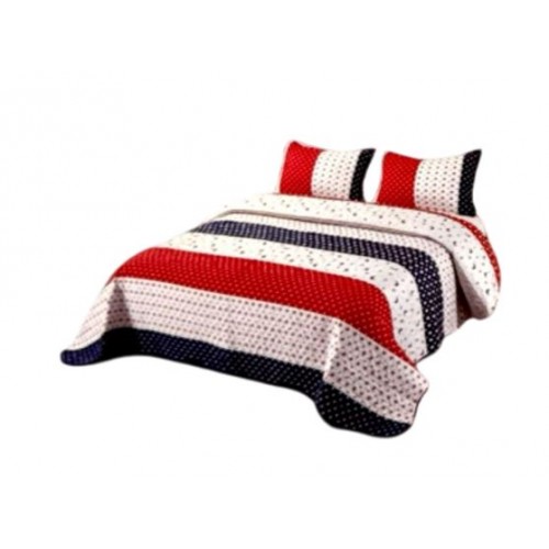 Cuvertura pentru pat dublu 3 piese din Bumbac Satinat 220x240 cm si 2 feţe de pernă, CVT-26