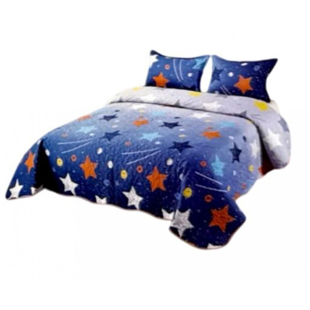 Cuvertura pentru pat dublu 3 piese din Bumbac Satinat 220x240 cm si 2 feţe de pernă, CVT-28