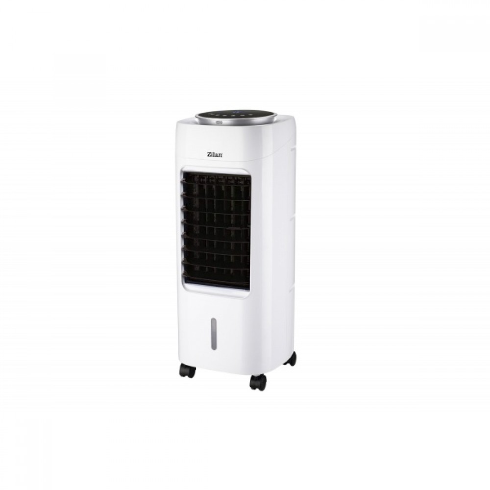 Ventilator cu racitor si purificator de aer mobil ZILAN, Racire/Umidificare/Purificare, Telecomanda, Temporizator 1-12 ore Rezervor apa 7 l, Portabil, Alb