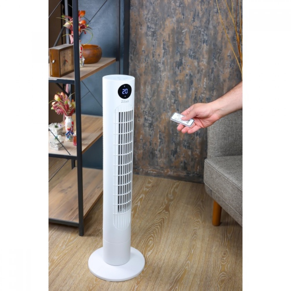 Ventilator turn Zilan, display LED, Timer, 3 trepte de viteza, 3 moduri presetate, 60W