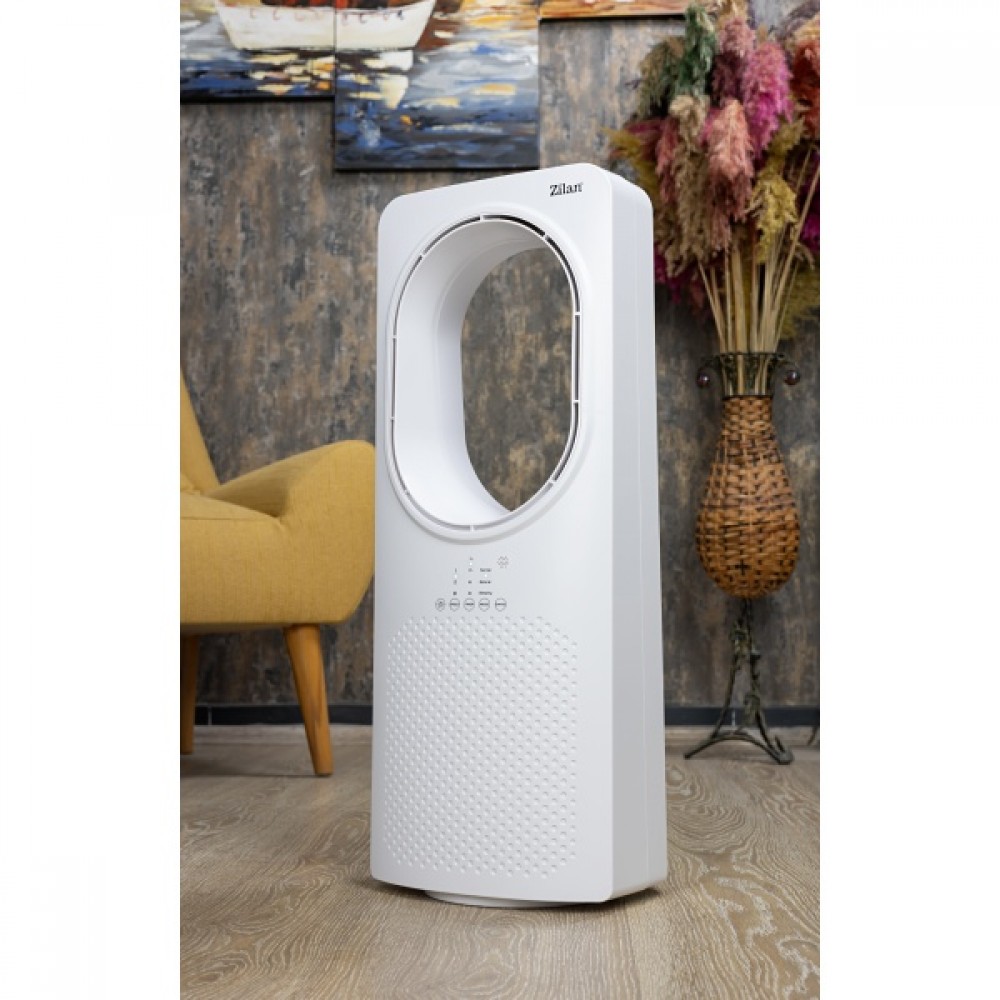 Ventilator fara palete Zilan, 50W, Timer, 3 trepte de viteza, 3 moduri presetate