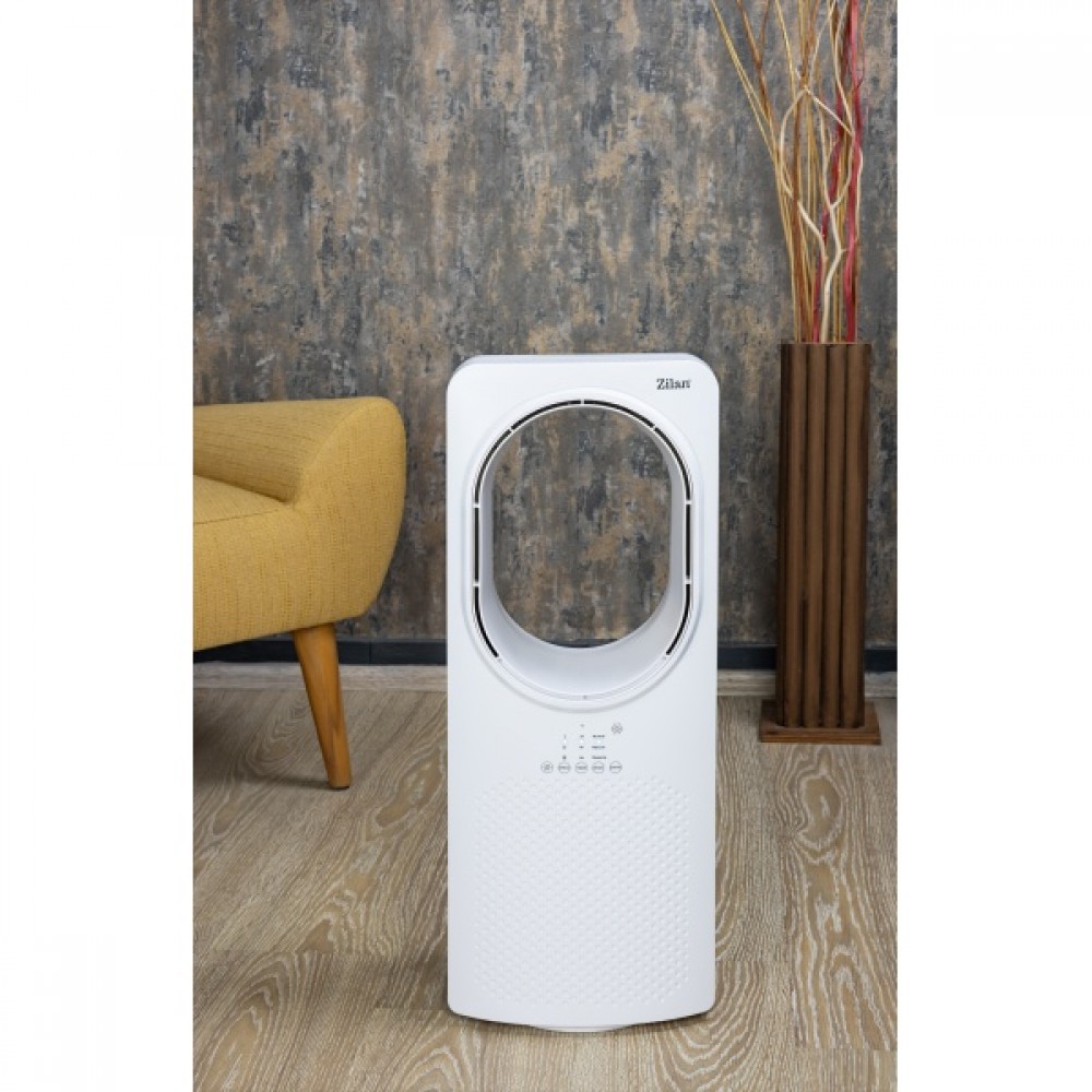 Ventilator fara palete Zilan, 50W, Timer, 3 trepte de viteza, 3 moduri presetate