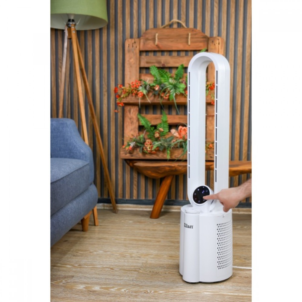 Ventilator turn Zilan fara palete, Timer, Oscilatie, 3 trepte de viteza, 3 moduri presetate, 40 W Ventilatoare