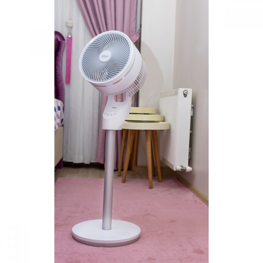 Circulator de aer Zilan, 3 trepte de viteza, 3 moduri presetate, motor AC, Oscilatie, Timer, 60W
