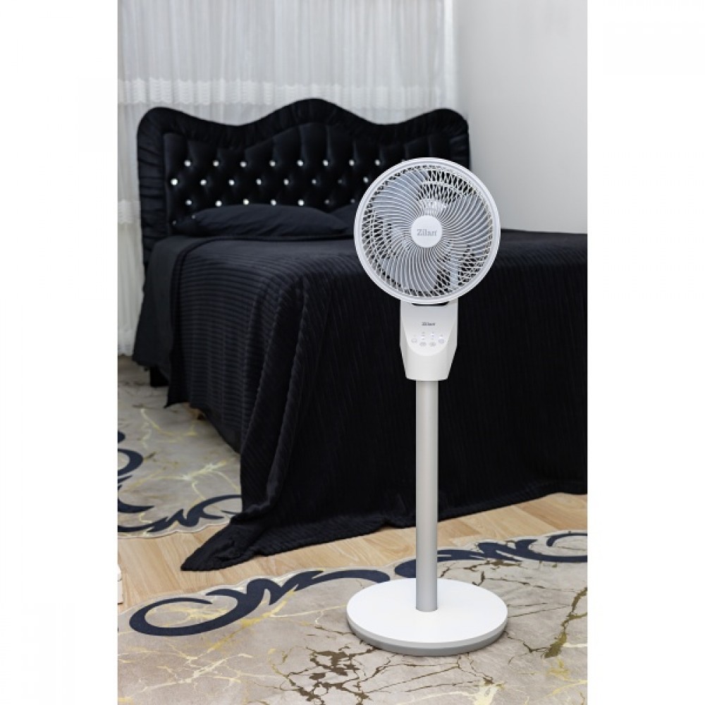 Circulator de aer Zilan, 3 trepte de viteza, 3 moduri presetate, motor AC, Oscilatie, Timer, 60W