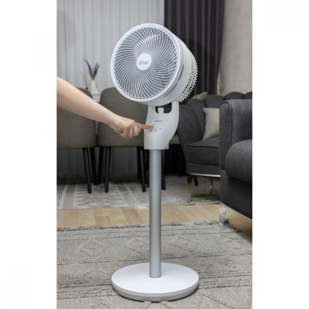 Circulator de aer Zilan, 3 trepte de viteza, 3 moduri presetate, motor AC, Oscilatie, Timer, 60W