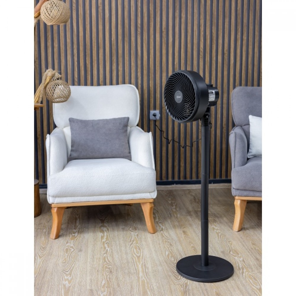 Circulator aer cu picior Zilan, Putere 65W, 3 trepte de viteza, Diametru grilaj 27 cm, Inaltime reglabila