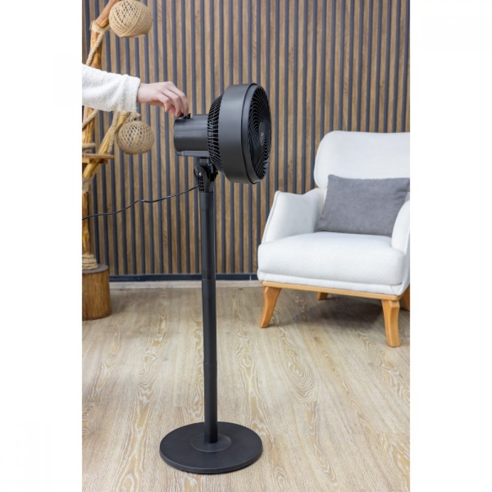 Circulator aer cu picior Zilan, Putere 65W, 3 trepte de viteza, Diametru grilaj 27 cm, Inaltime reglabila
