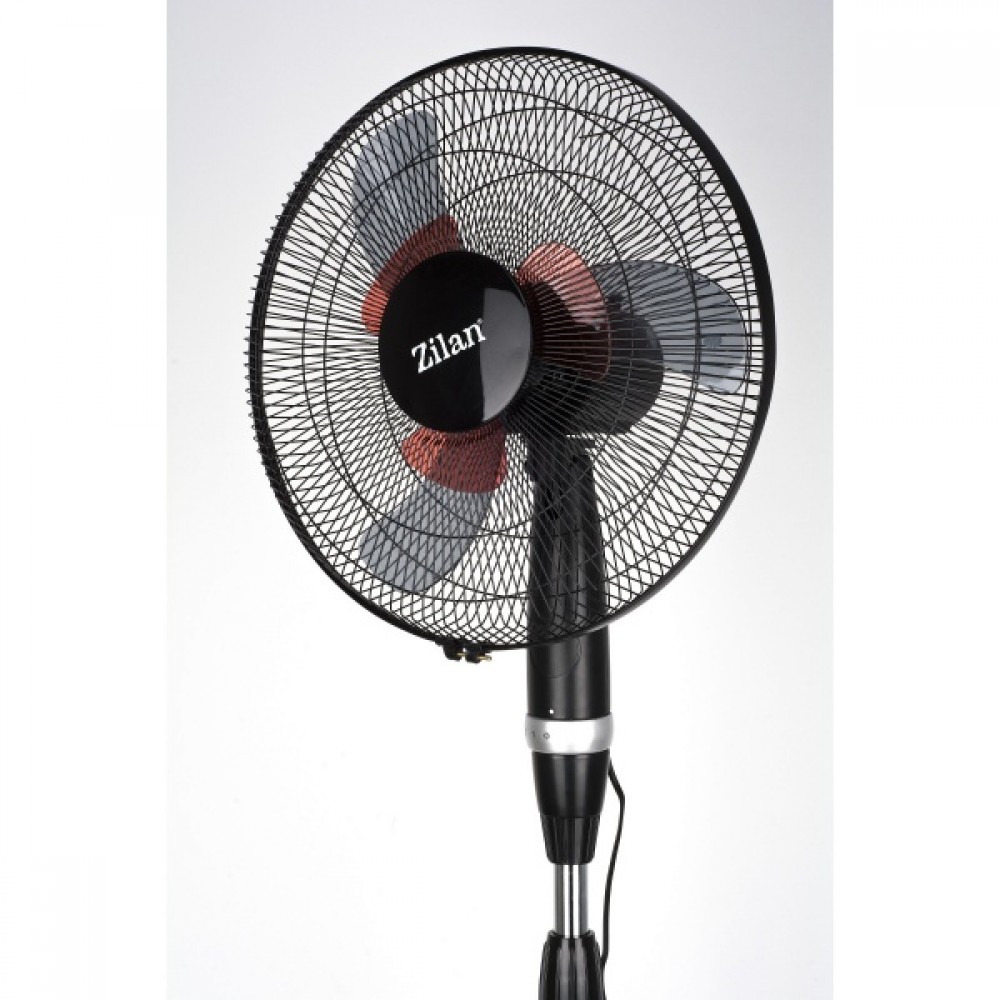 Ventilator cu picior Zilan, Diametru 40cm , Putere 60 W, Palete duble, Unghi inclinare reglabil, 3 trepte de viteza