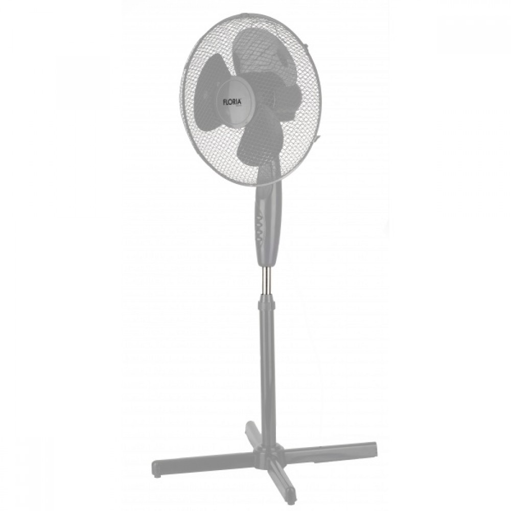 Ventilator cu picior Floria, 3 trepte de viteza, inaltime reglabila, Rotire stanga-dreapta, Unghi inclinare reglabil, 40W