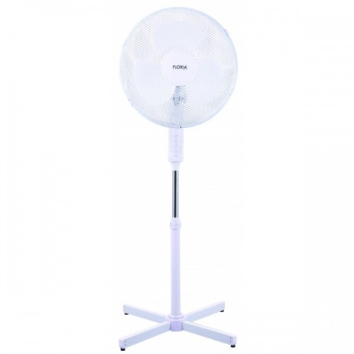 Ventilator cu picior FLORIA, Diametru 40 cm, Putere 40 W, Motor silentios si puternic, Alb