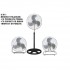 Ventilator cu picior FLORIA ,negru cu gri 3 in 1, Putere 55 W, 3 viteze, diametru 45 cm