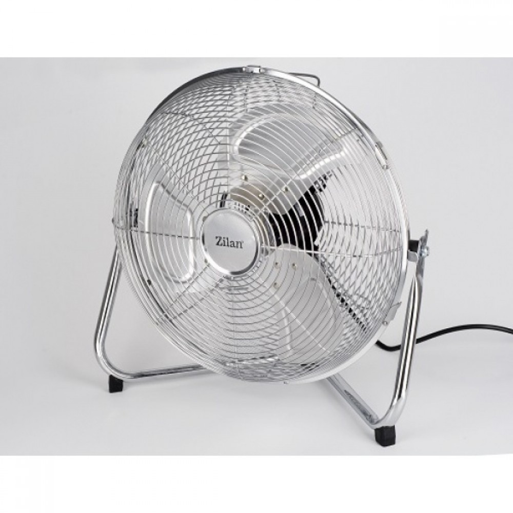 Ventilator inox cu suport Zilan, Putere 50 W, Diametru 36 cm, 3 trepte ventilare, Unghi de inclinare reglabil