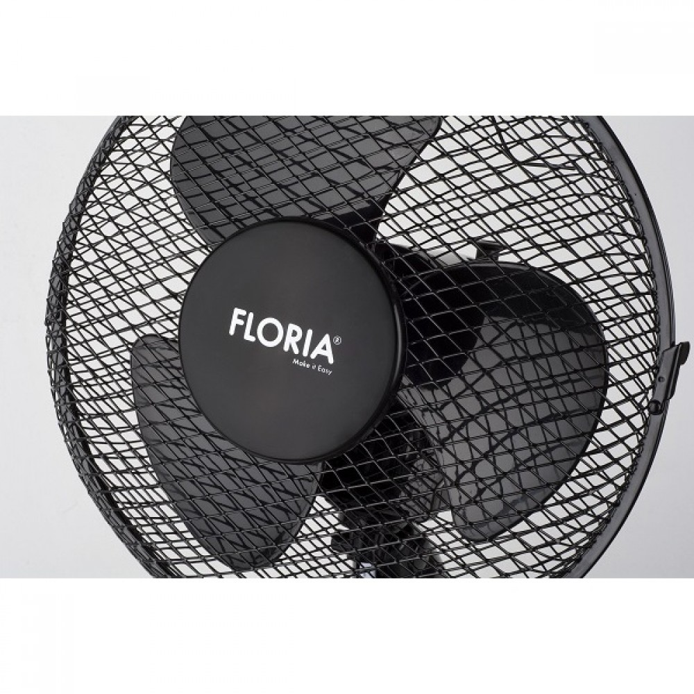 Ventilator de birou Floria, Diametru 26 cm, Putere 25 W, 2 trepte de viteza, Functie oscilare