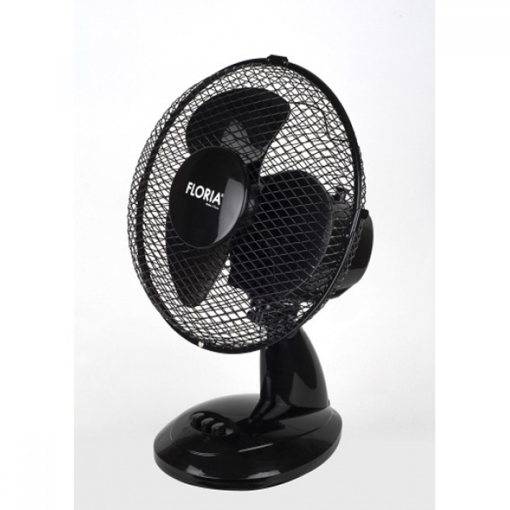 Ventilator de birou Floria, Diametru 26 cm, Putere 25 W, 2 trepte de viteza, Functie oscilare