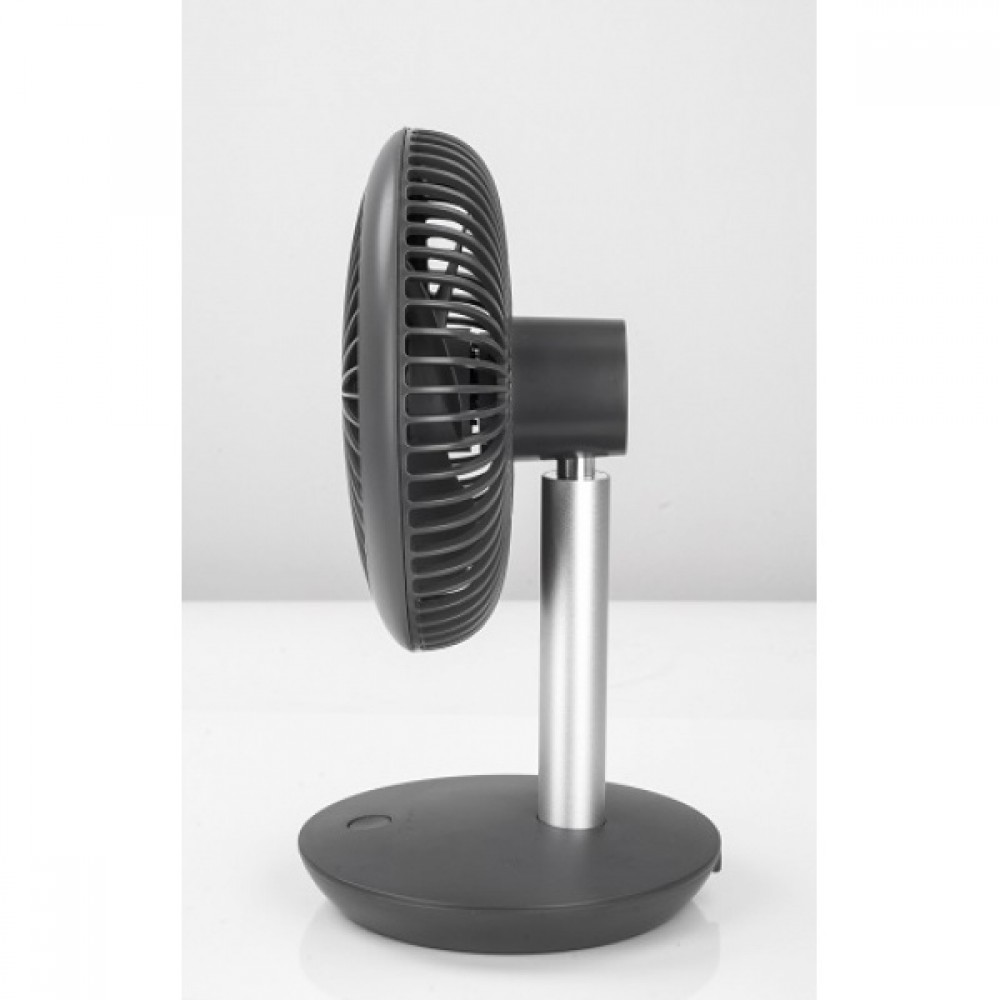 Ventilator portabil reincarcabil ZILAN, Gri incarcare USB, Putere 5W, Diametru 18 cm, 4 viteze reglabil pe vertical