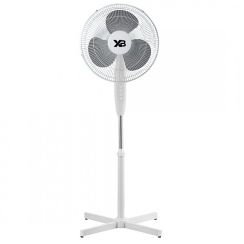 Ventilator cu picior Hausberg, 55W, 16 inch, 3 viteze, oscilatie, inaltime reglabila, alb
