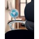 Ventilator birou Hausberg, 15W-20W, 15 cm, 2 viteze, alb-albastru