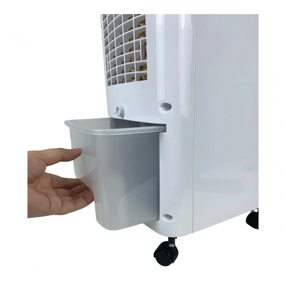 Ventilator cu racire si umidificare Hausberg, 3 viteze, temporizator 12h, rezervor 4L, telecomanda, alb