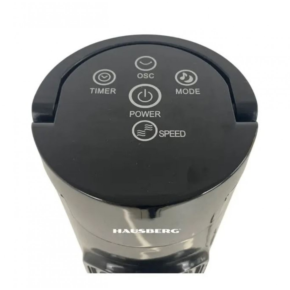 Ventilator turn Hausberg, 60W, 32 inch, 3 moduri, 3 viteze, telecomanda, touch, negru