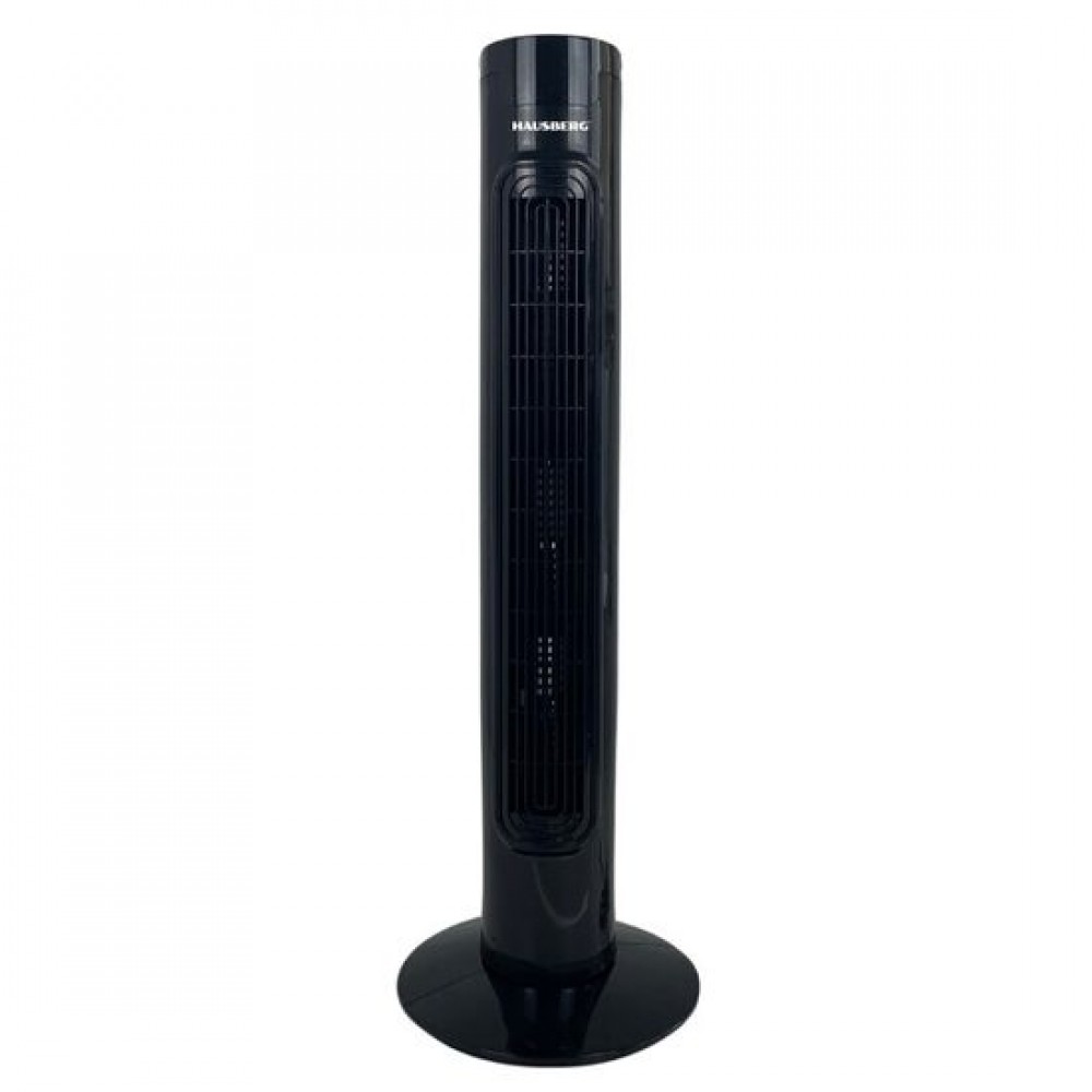 Ventilator turn Hausberg, 60W, 32 inch, 3 moduri, 3 viteze, telecomanda, touch, negru
