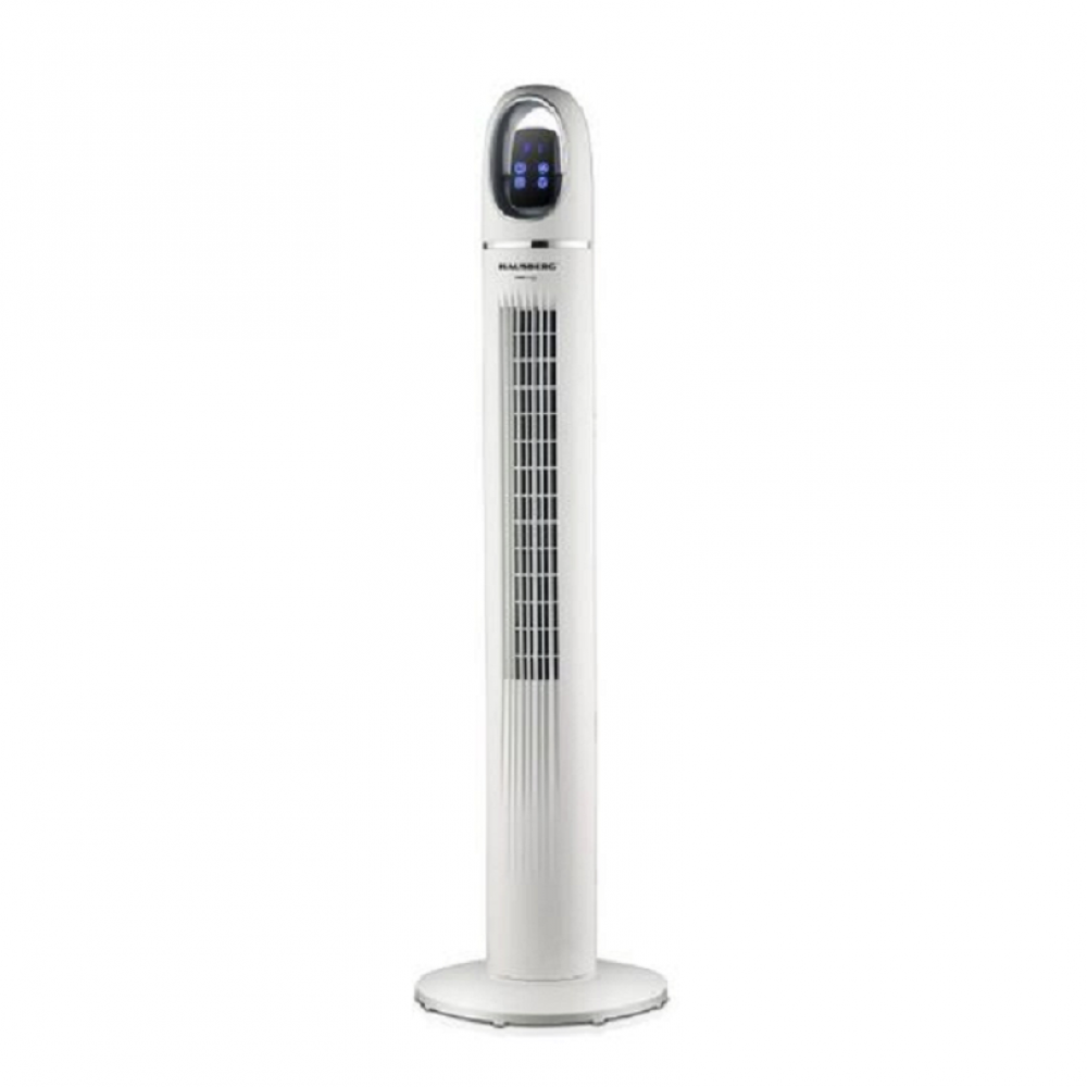 Ventilator turn digital Hausberg, 55W, 45 inch, 3 viteze, temporizator 24h, LED, oscilatie, telecomanda, alb