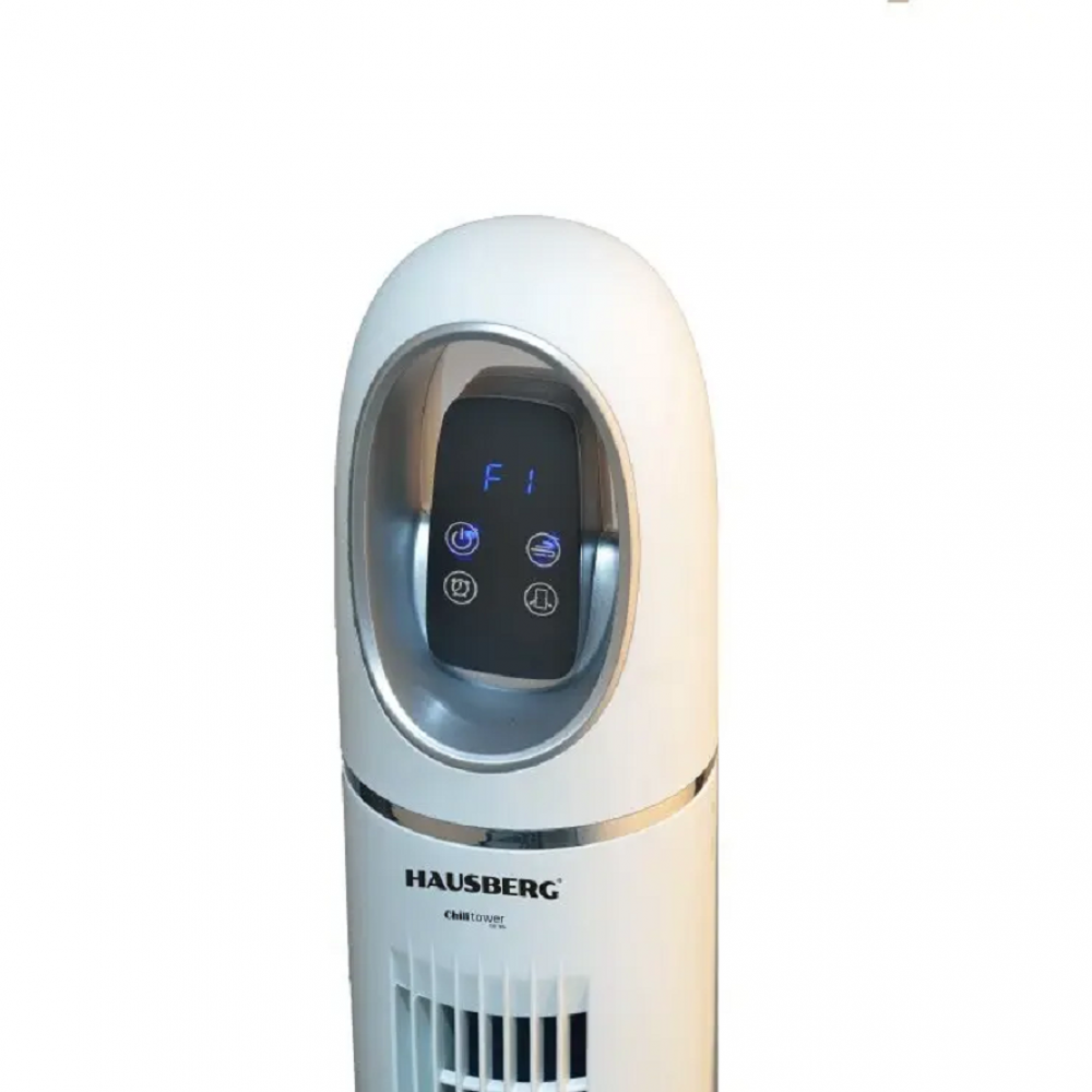 Ventilator turn digital Hausberg, 55W, 45 inch, 3 viteze, temporizator 24h, LED, oscilatie, telecomanda, alb