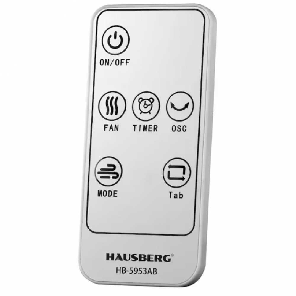 Ventilator turn digital Hausberg, 55W, 41 inch, 3 viteze, 3 moduri, temporizator 24h, LED, oscilatie, telecomanda, difuzor parfum, alb