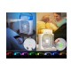 Mini ventilator portabil, 3 in 1, racitor de aer, umidificator, fundal RGB, 7 moduri de lumina, rezervor apa 600 ml, 25x20x8.5 cm, ALB