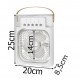 Mini ventilator portabil, 3 in 1, racitor de aer, umidificator, fundal RGB, 7 moduri de lumina, rezervor apa 600 ml, 25x20x8.5 cm, ALB
