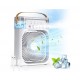 Mini ventilator portabil, 3 in 1, racitor de aer, umidificator, fundal RGB, 7 moduri de lumina, rezervor apa 600 ml, 25x20x8.5 cm, ALB