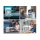 Mini ventilator portabil, 3 in 1, racitor de aer, umidificator, fundal RGB, 7 moduri de lumina, rezervor apa 600 ml, 25x20x8.5 cm, ALB