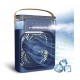 Mini ventilator portabil, 3 in 1, racitor de aer, umidificator, fundal RGB, 7 moduri de lumina, rezervor apa 600 ml, 25x20x8.5 cm, ALBASTRU