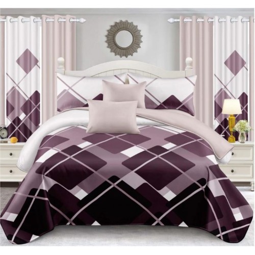 Lenjerie de pat dublu Bumbac Satinat, pentru 2 persoane, 4 piese, Cearceaf de pat 230 x 250cm, JN-01