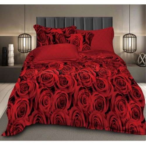Lenjerie de pat dublu Bumbac Satinat, pentru 2 persoane, 4 piese, Cearceaf de pat 230 x 250cm, JN-03
