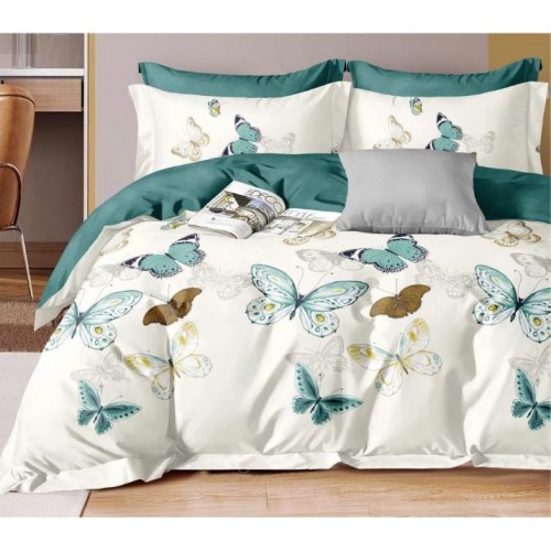 Lenjerie de pat dublu Bumbac Satinat, pentru 2 persoane, 4 piese, Cearceaf de pat 230 x 250cm, JN-04