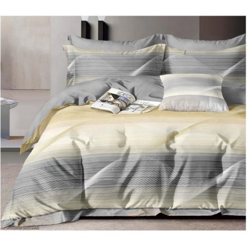 Lenjerie de pat dublu Bumbac Satinat, pentru 2 persoane, 4 piese, Cearceaf de pat 230 x 250cm, JN-05