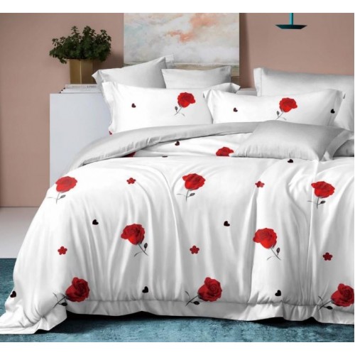 Lenjerie de pat dublu Bumbac Satinat, pentru 2 persoane, 4 piese, Cearceaf de pat 230 x 250cm, JN-010