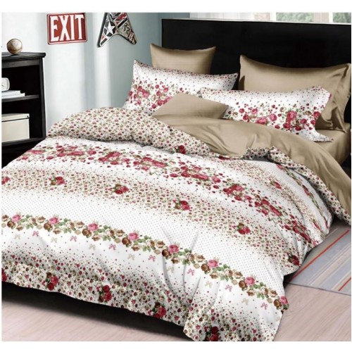Lenjerie de pat dublu Bumbac Satinat, pentru 2 persoane, 4 piese, Cearceaf de pat 230 x 250cm, JN-013